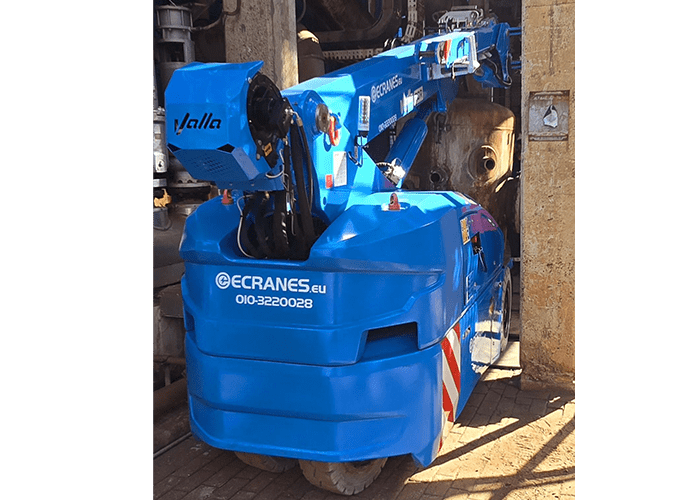 Valla V80R Pick & Carry kraan 100% elektrische minikraan huren Ecranes